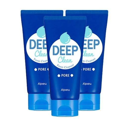 A'pieu Deep Clean Foam Cleanser - Pore 130ml X 3ea K-Beauty Makeup
